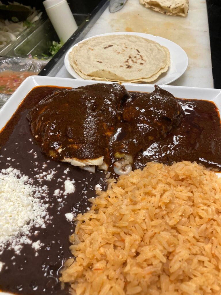 Salsa Oaxaqueña signature dishes Enchilada de MoleBaklavaCarne Asada Fries
